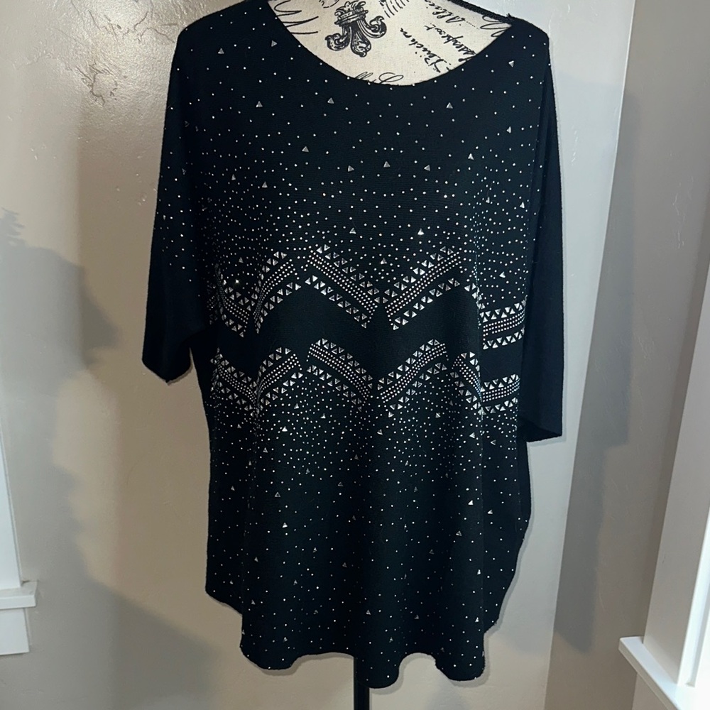 Luna Black Rhinestone Sweater